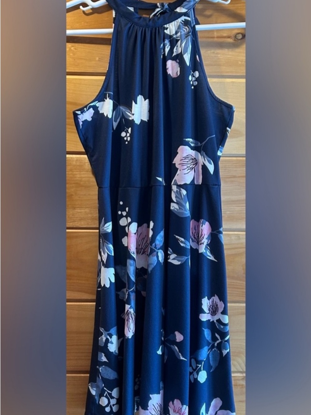 SALE 3/$15 Navy Floral Halter Dress - Navy Pink Floral